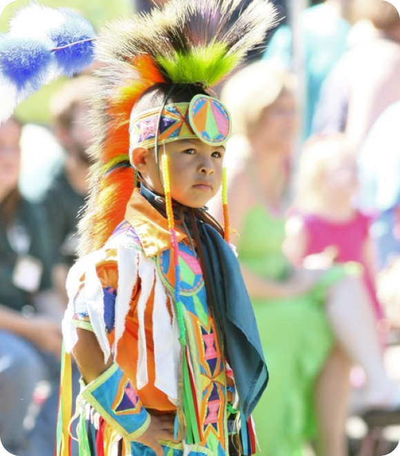 Child in Native American dress